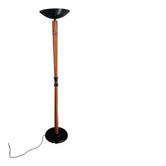 Vintage wooden metal floor lamp from the 80s.