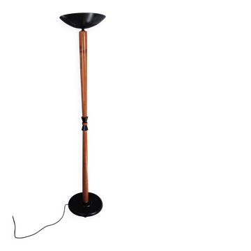 Lampadaire vintage bois métal année 80