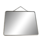 Antique barber's mirror with chain, art deco, 1940s-1950s