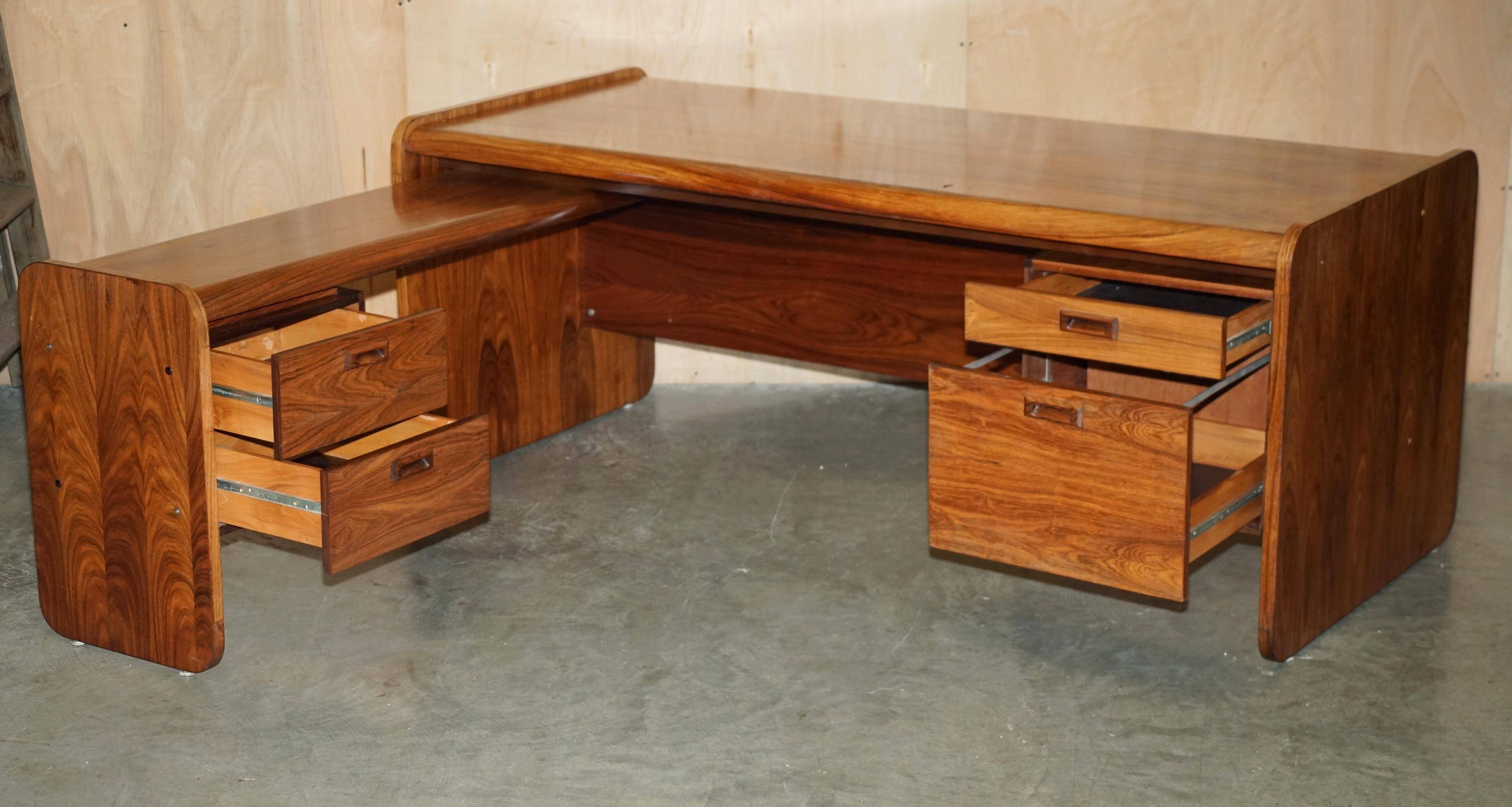 Left corner desk in Brazilian wood Mid Century Modern style