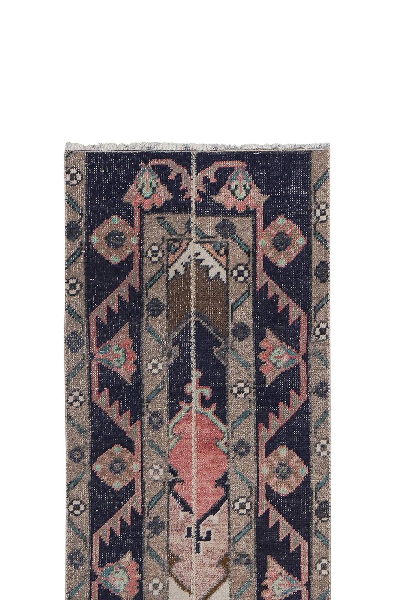 Vintage Turkish hallway rug 54x712 cm
