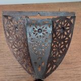 Moroccan wall light in patinated metal