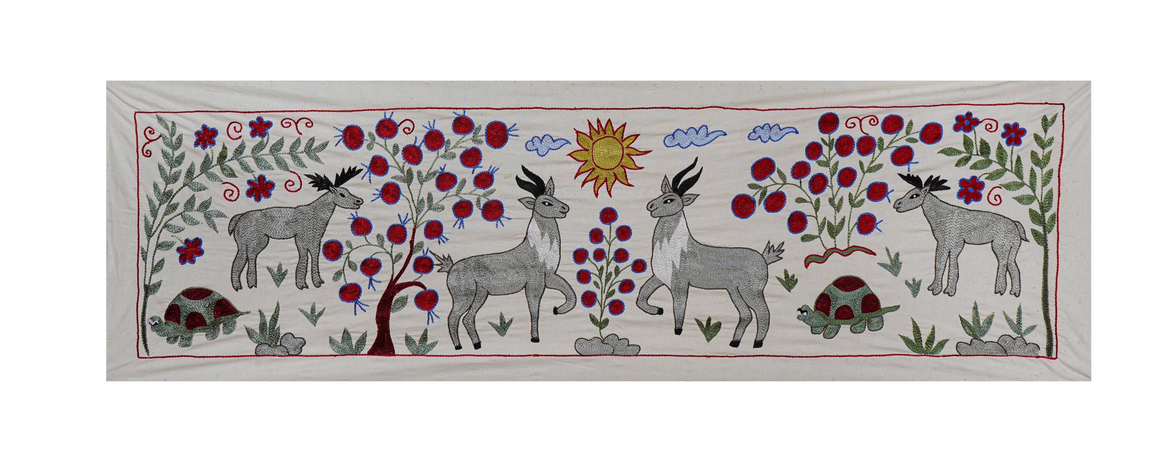 Hand-knotted rug, vintage Turkish rug 50x147 cm