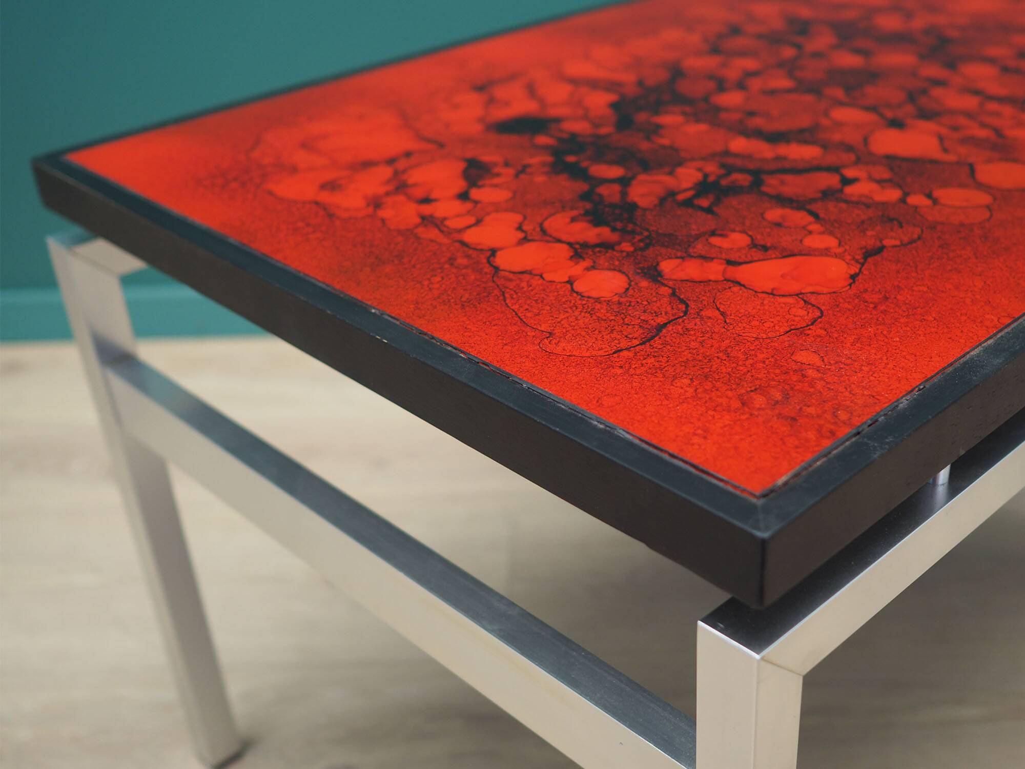 Table basse en verre, design danois, années 1970, designer : Jean Rene