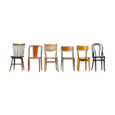 Lot de 6 chaises vintage depareillées