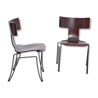 Pair of Vintage Anziano Dining Chairs by John Hutton for Donghia