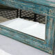 Mirror Wood Old Teak Patina Blue White 57x3x31cm 20