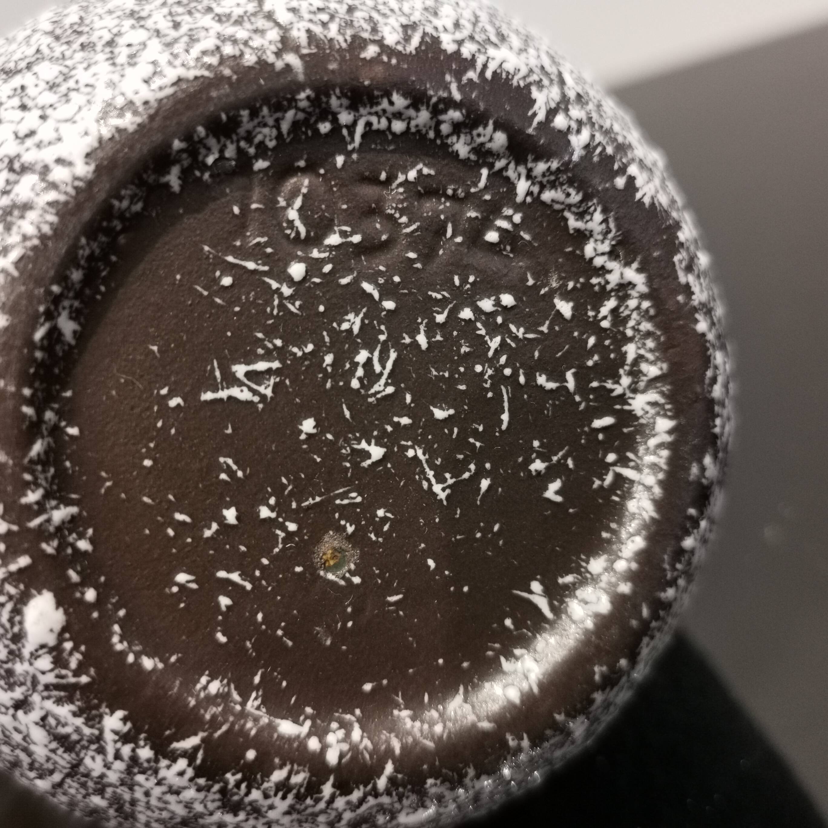 Small vase or jug fat lava Vallauris signed Tess