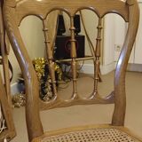 5 old caned chairs