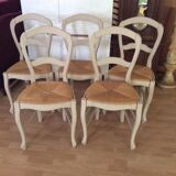 Set of 5 chairs in cerused oak