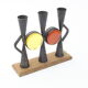 Wrought iron candle holders by Erik Hoglund & Pierre Forsell  for Bo Svensk, Sweden 1950s.