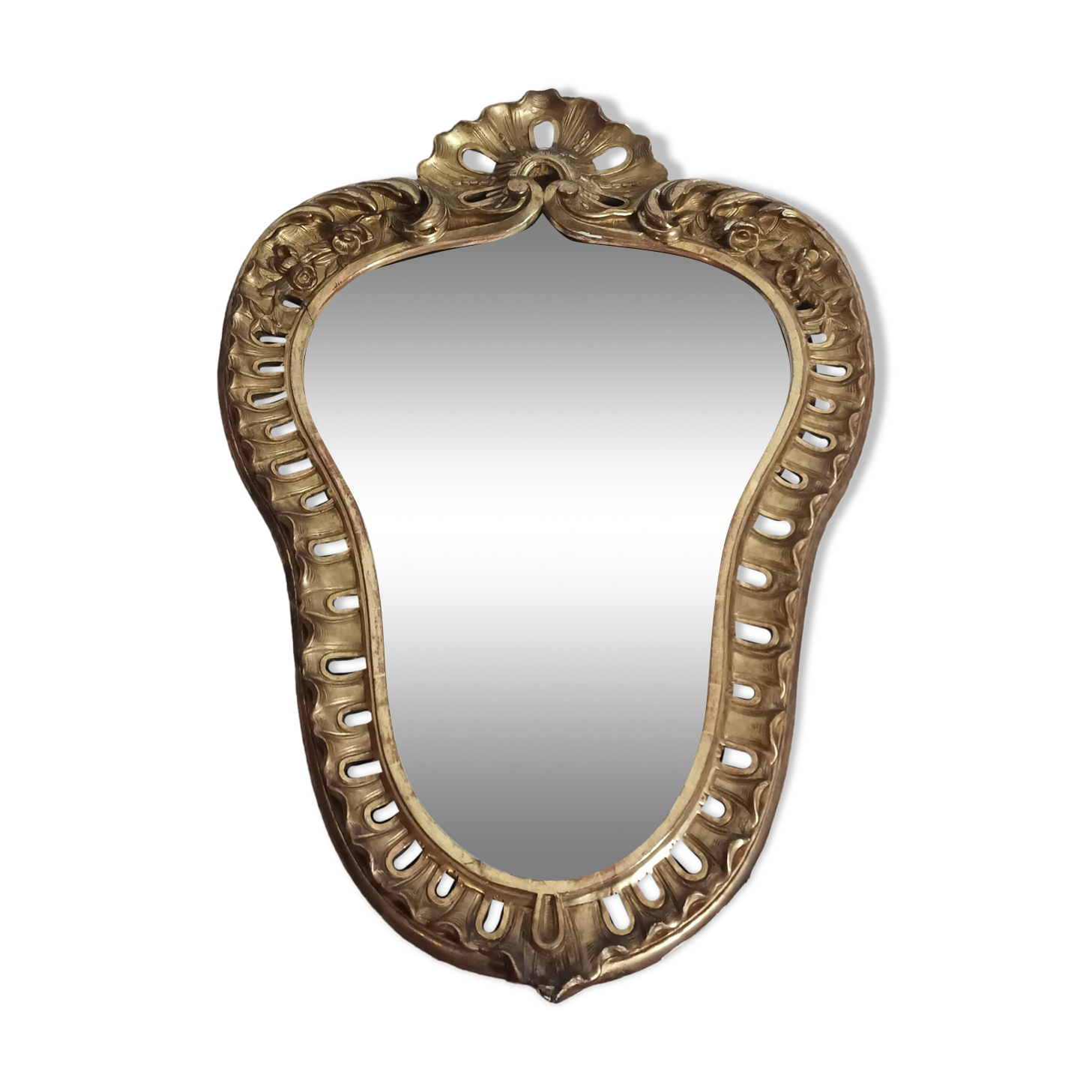 Louis XV style gilded carved wooden mirror