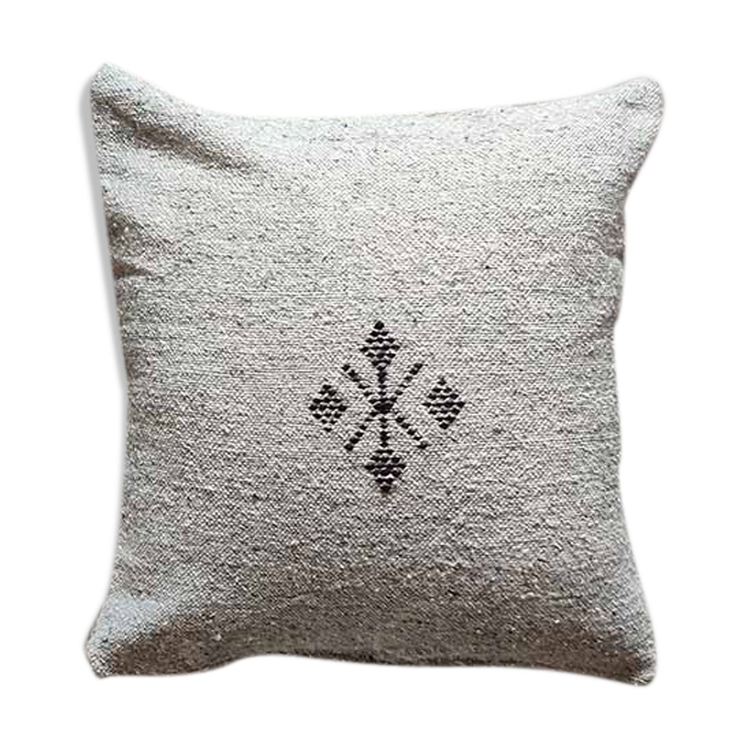 Light grey Moroccan cotton cushion