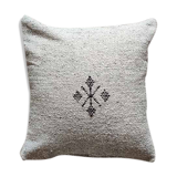 Coussin marocain gris clair fait main en coton