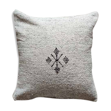Light grey Moroccan cotton cushion