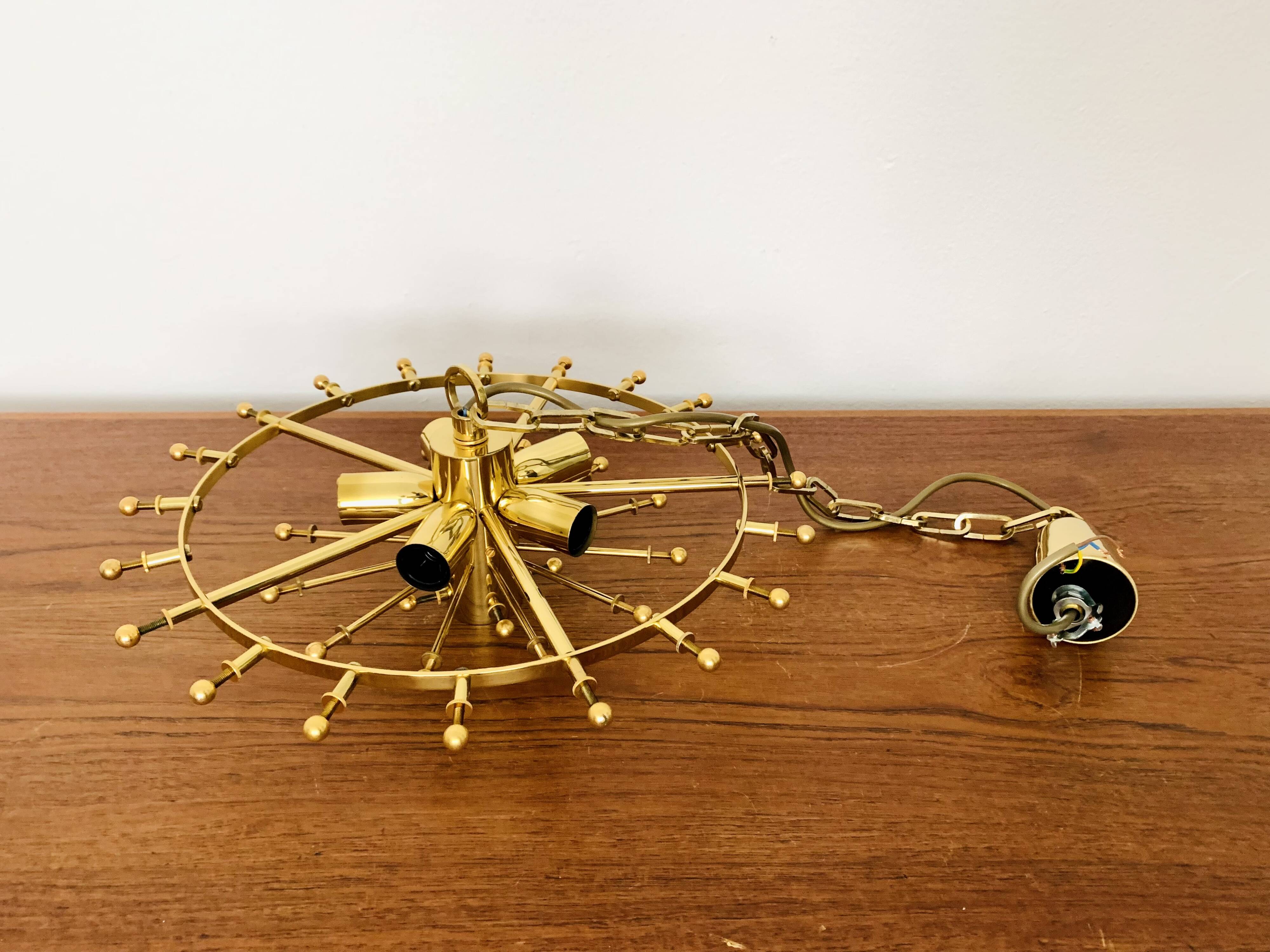 1 of 2 Crystal Glass Chandelier by J.T. Kalmar