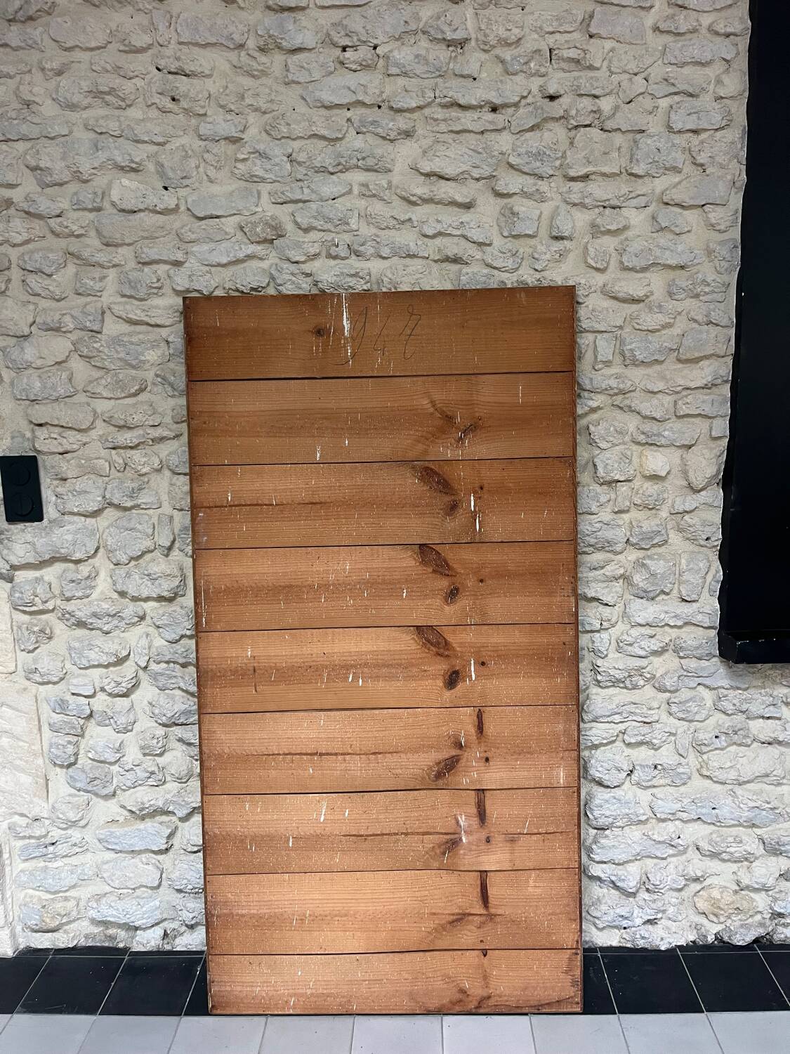 Antique mirror from the 18th century, 166/87.5 cm, copper leaf.