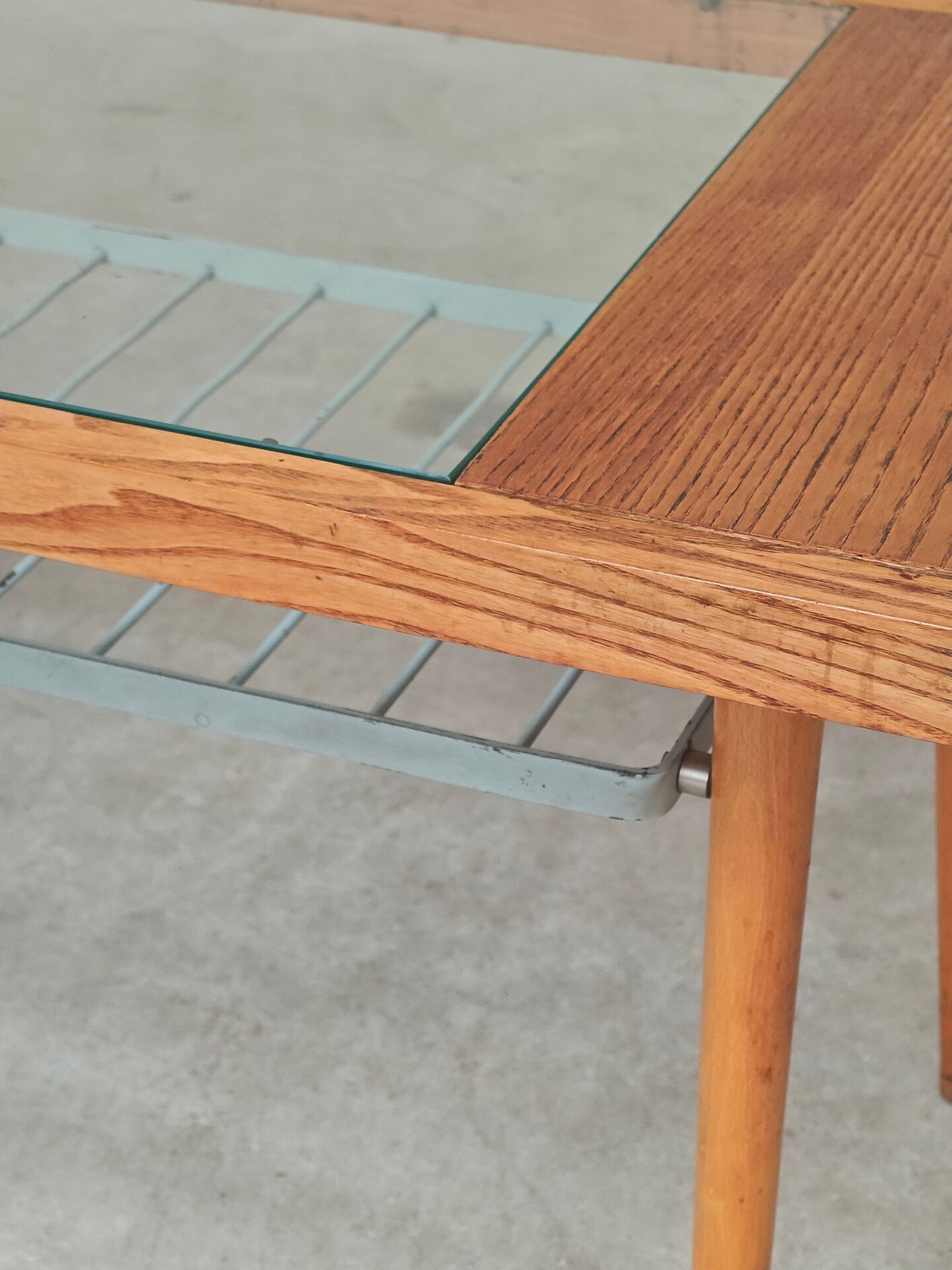 Table basse en bois, métal et verre par Jitona 1960