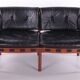 Vintage black leather 2 seater sofa by Sven Ellekaer for Coja, 1960s