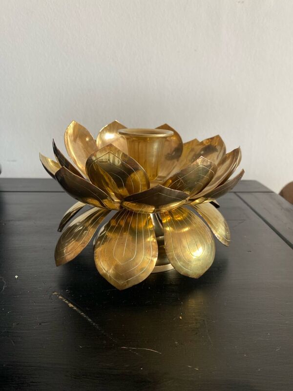 Bougeoir lotus en laiton Feldman Lighting