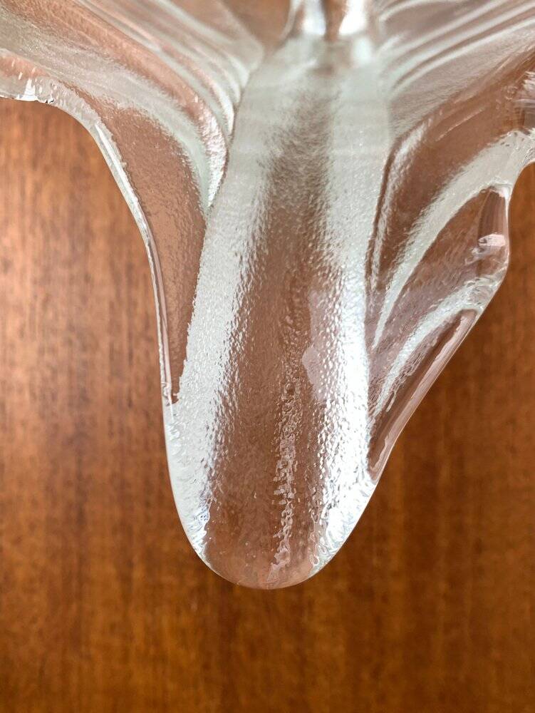 Heavy vintage German floral glass bowl by Walther Glas, 1970s.