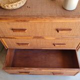 Vintage rattan chest of drawers