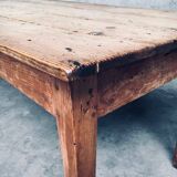 French Country Design Pine Dining Table with Drawer, France, 1930s