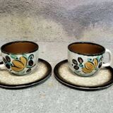Set of 2 cups and 2 saucers in Boch Corfu ceramic