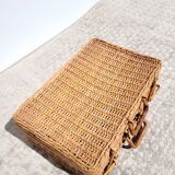Vintage wicker case suitcase rattan