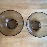 Set of 2 Arcopal Bowls in smoked glass