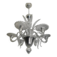 Transparent Murano-Style Venetian Glass Chandelier Featuring Fern (“Felci”)
