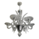 Transparent Murano-Style Venetian Glass Chandelier Featuring Fern (“Felci”)