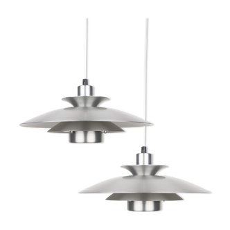 Pair of Danish vintage pendant lamps Volga by Kurt Wiborg, Jeka, 1980s