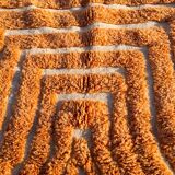 Modern peach orange blessed ouarain Berber rug
