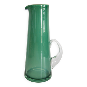 Pichet vintage en verre vert, Tarnowiec, Europe, années 1970