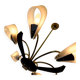 6-light chandelier with acrylic shades 1950