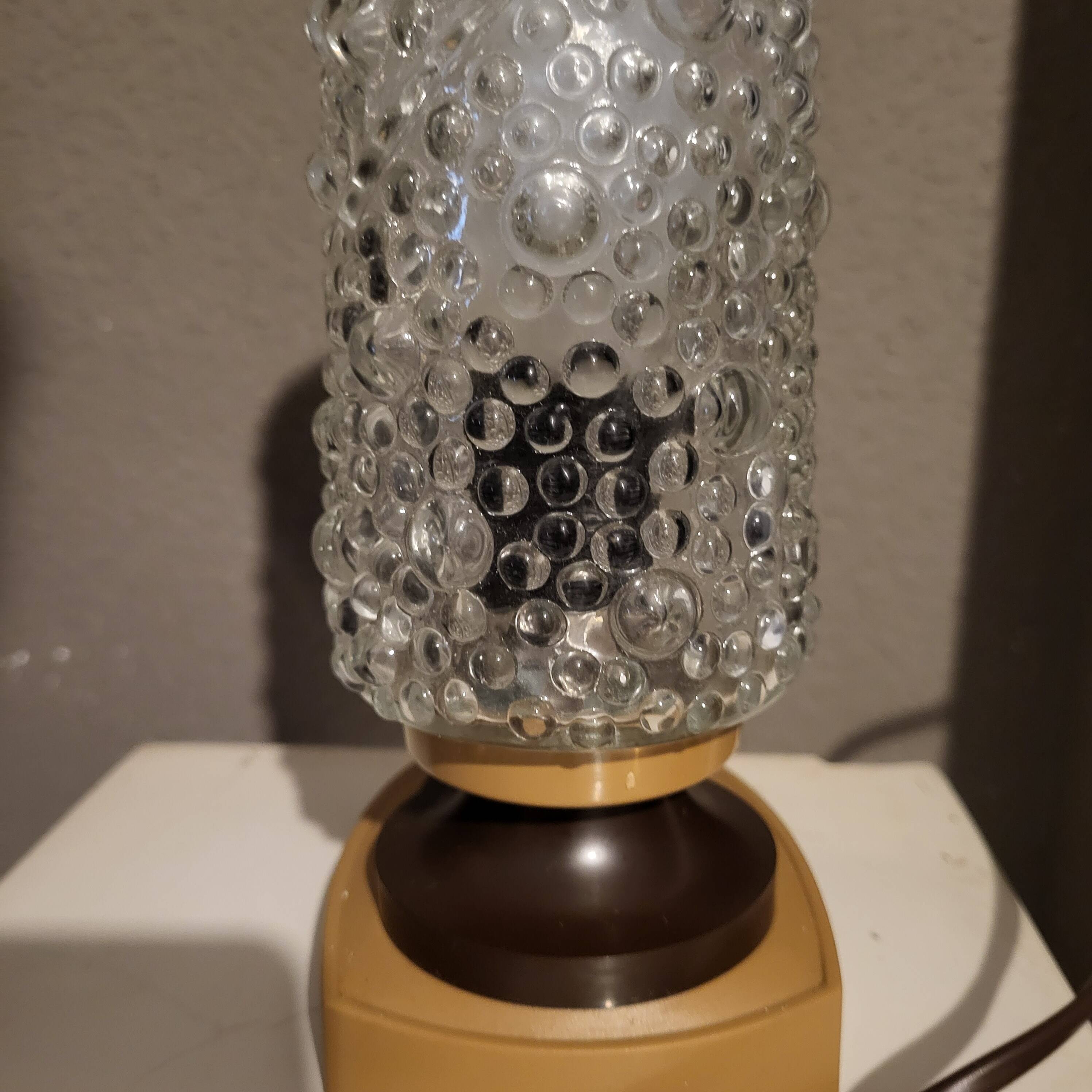 Lampe de chevet ,verre bullé, 1960,Allemagne