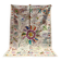 White suzani kilim rug with embroidered multi-colored patterns