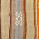 Cream Blue Striped Pattern Vintage Kilim Rug, 162x267Cm