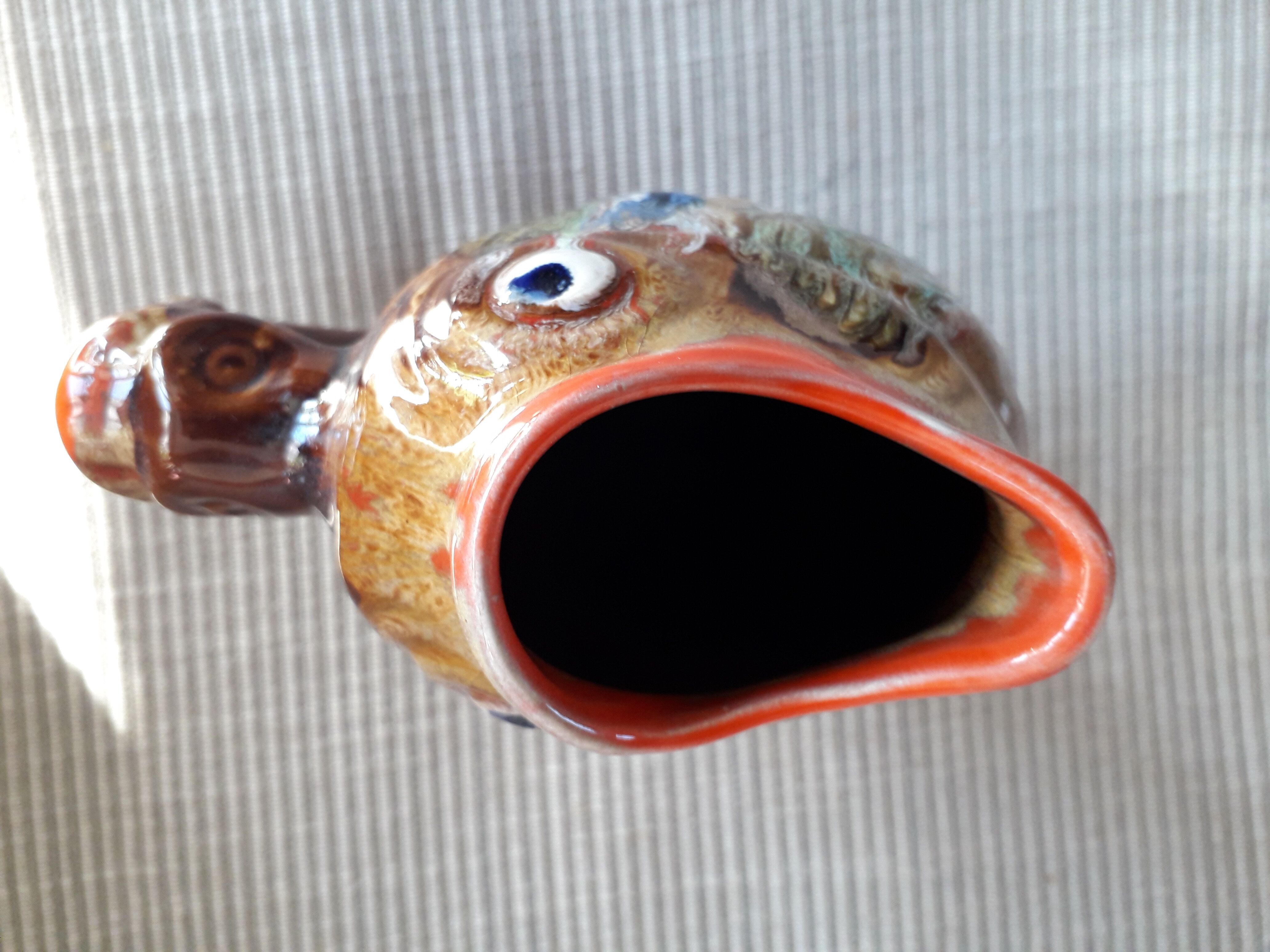 Vase vintage vallauris en forme de poisson