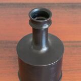 Black Ceramic Bottle Vase by Franco Bucci, Pesaro, 1970s