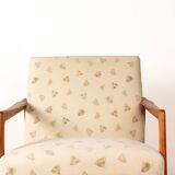 Pair of Scandinavian armchairs in teak and new fabric, 1960.