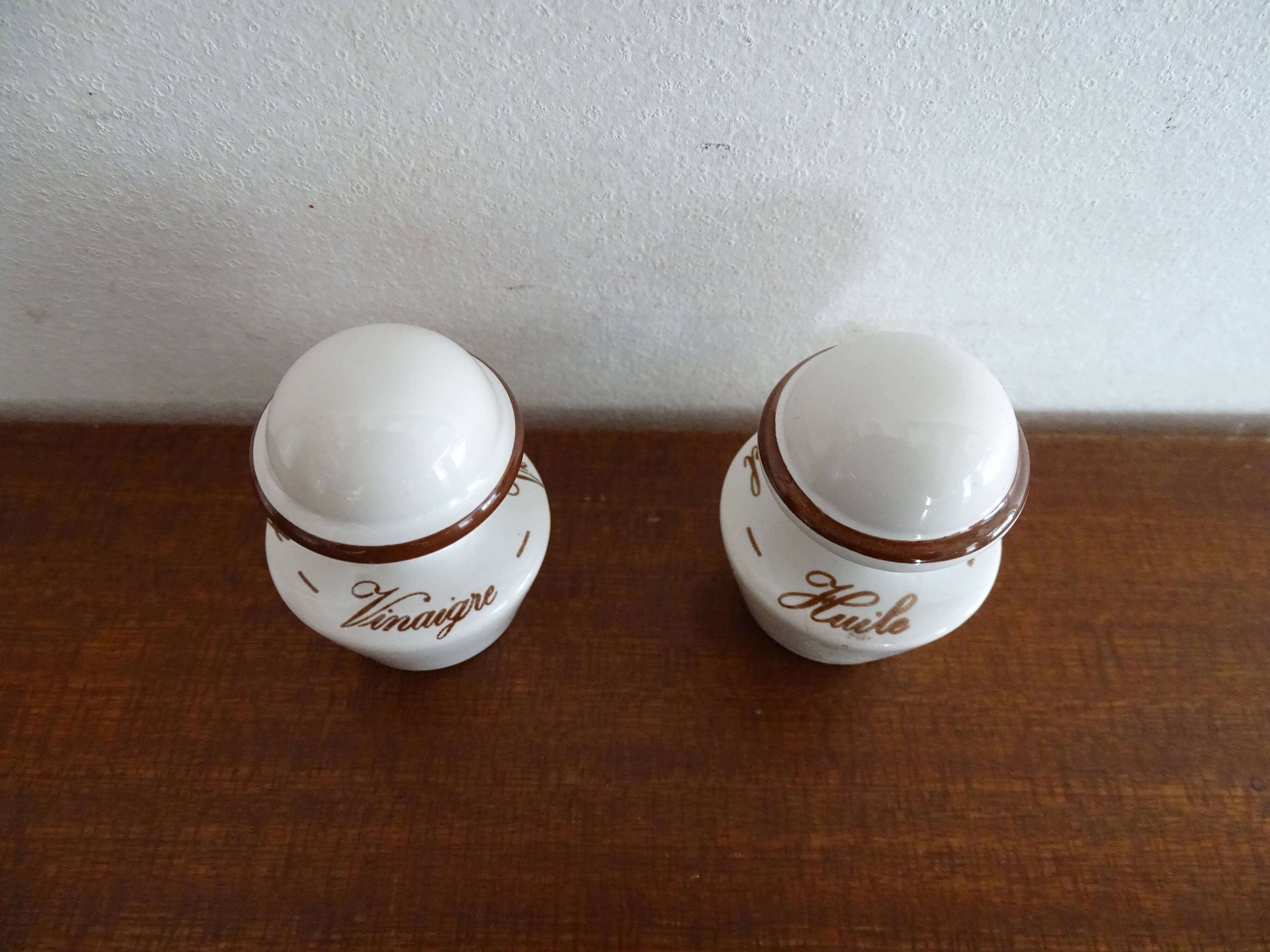 Villeroy & Boch set Huilier - vinaigrier - mustard maker signed Botanica