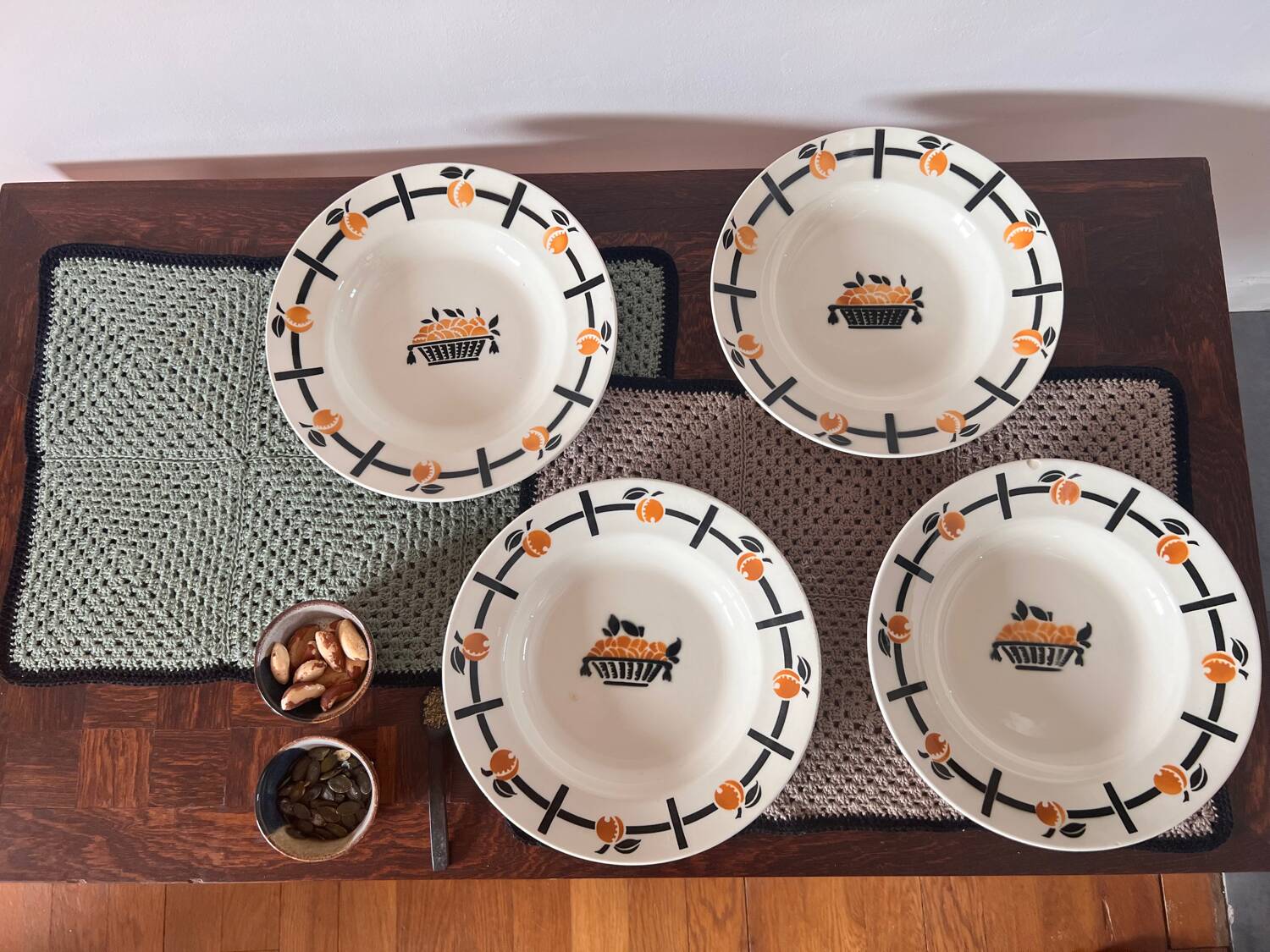 Set of 4 Badonviller hollow plates