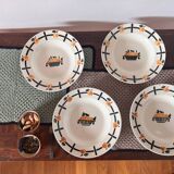 Ensemble de 4 assiettes creusés Badonviller