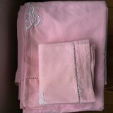 Old pink sheet and its 2 pillowcases
