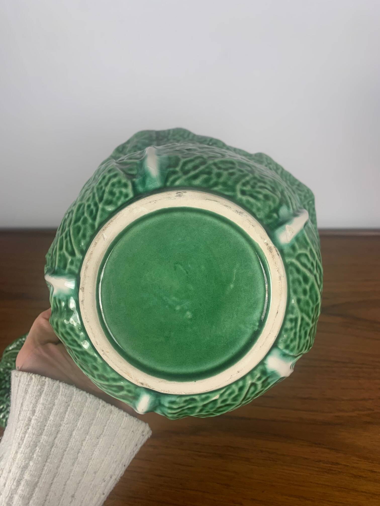 Green cabbage ceramic soup tureen, 1970/80