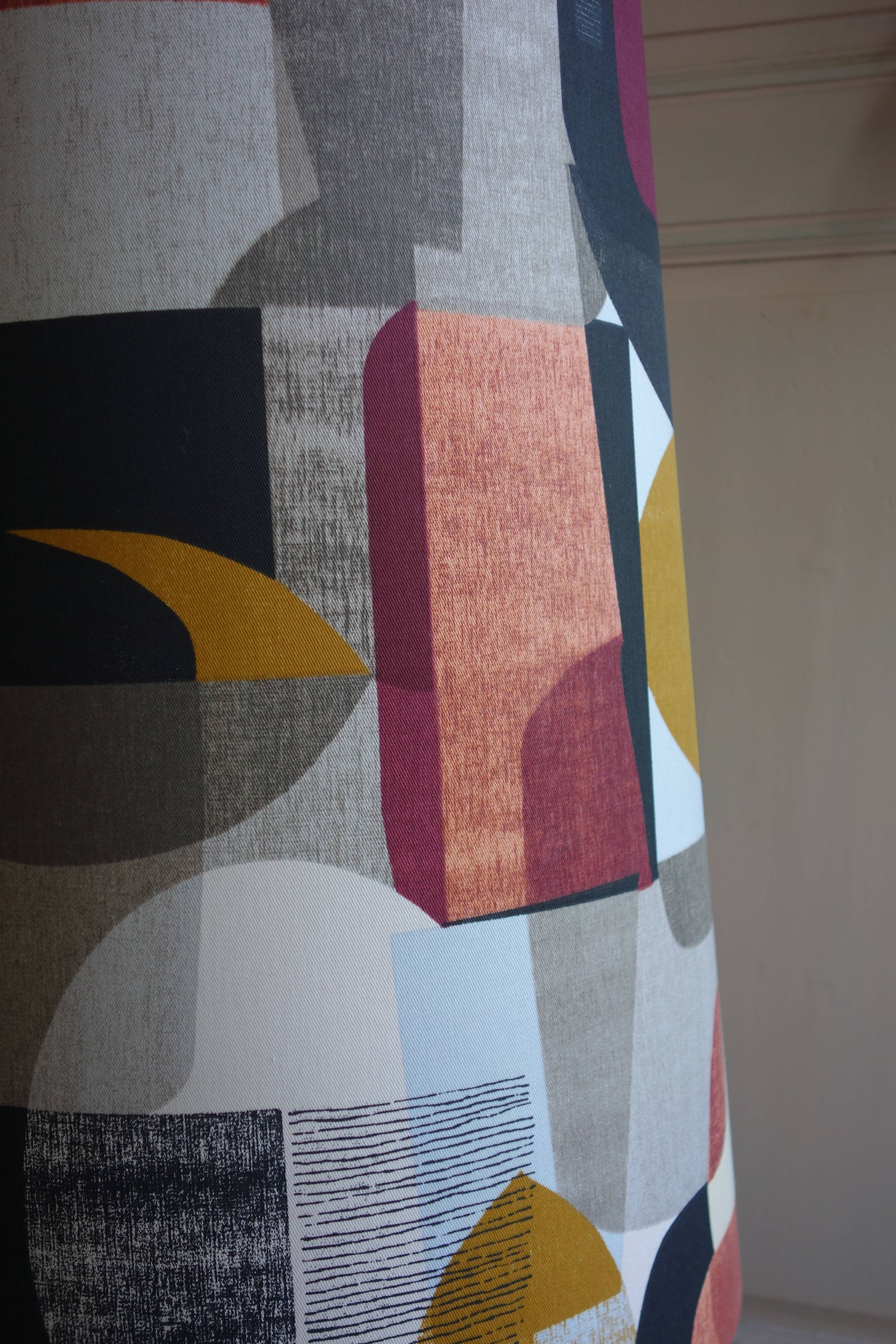 Glazed ceramic lamp from the 1960s/1970s with dual lighting