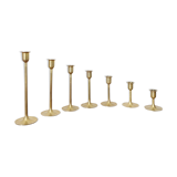 Set of 7 brass candlesticks