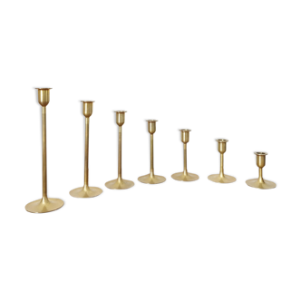 Set de 7 bougeoirs en laiton